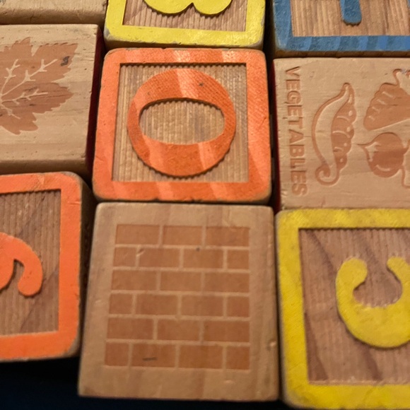 Vintage wooden children’s alphabet, number building blocks. - Picture 3 of 4